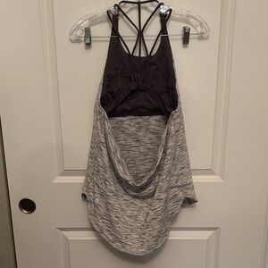 lululemon athletica Gray and Black Tank Top